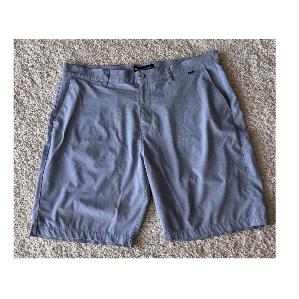 TravisMathew Golf Shorts Men 40 Blue Excellent Stretch Heathered Performance
